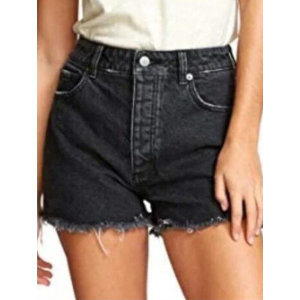 GRLFRND Karolina Shorts High-Rise Raw Hem Boho Euro Summer Fisherman Denim Y2K